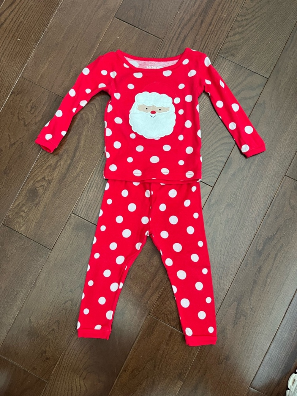 Carter's Red and White Santa Polka Dot Kids Pajama Set